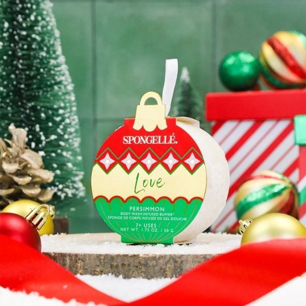 Spongellé holiday ornament body buffer Love Persimmon, imported from the UK