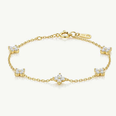 Superdrug MUCHV Flower Charm Bracelet in Gold or Silver, 18cm Adjustable Length- Buy online at McGrocer