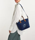 Harrods grab nylon tote bag with leather trims, imported from the UK