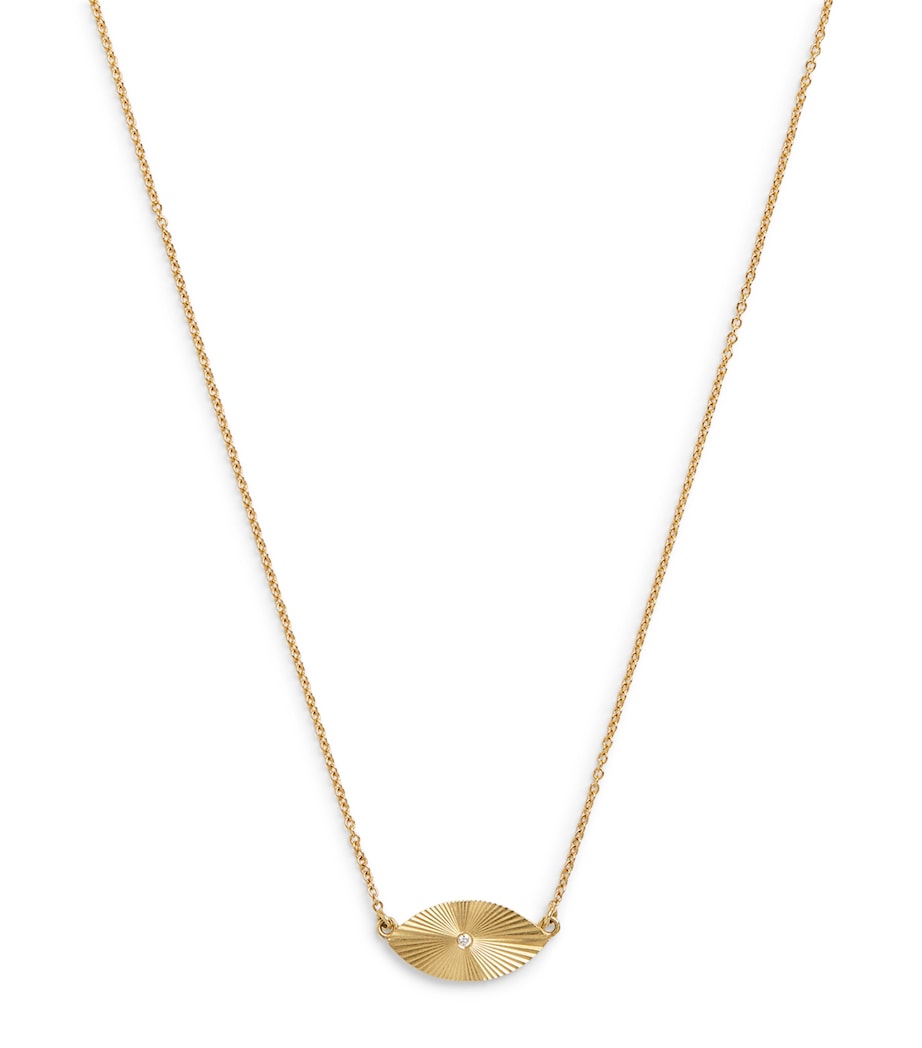 Jennifer Meyer evil eye necklace 18kt gold diamond, imported from the UK