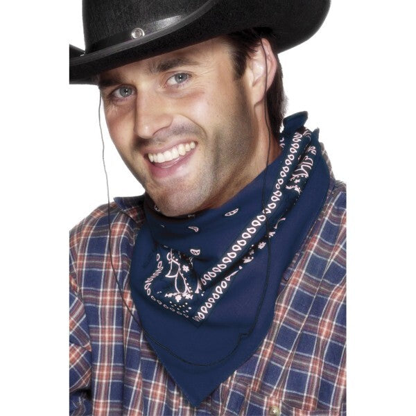 Smiffys cowboy bandana in blue, UK version