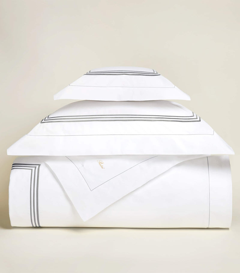 Egyptian Cotton Boudoir Pillowcase with Triple-Embroidered Stripe 30cm x 40cm