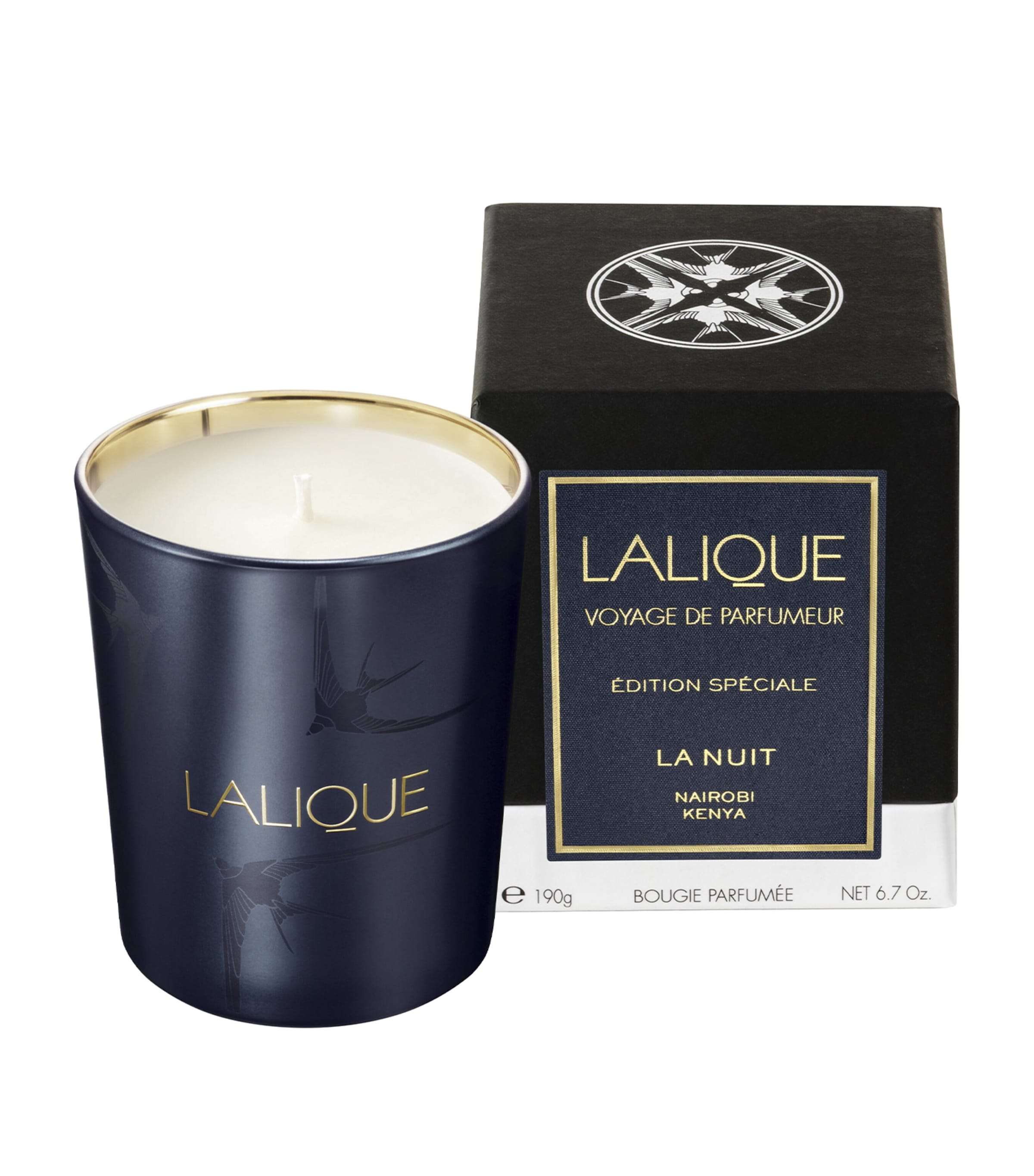 Lalique La Nuit Nairobi candle 190g, UK version