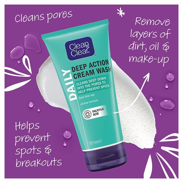 Clean & Clear Deep Action Cleansing Wash 150ml - British product