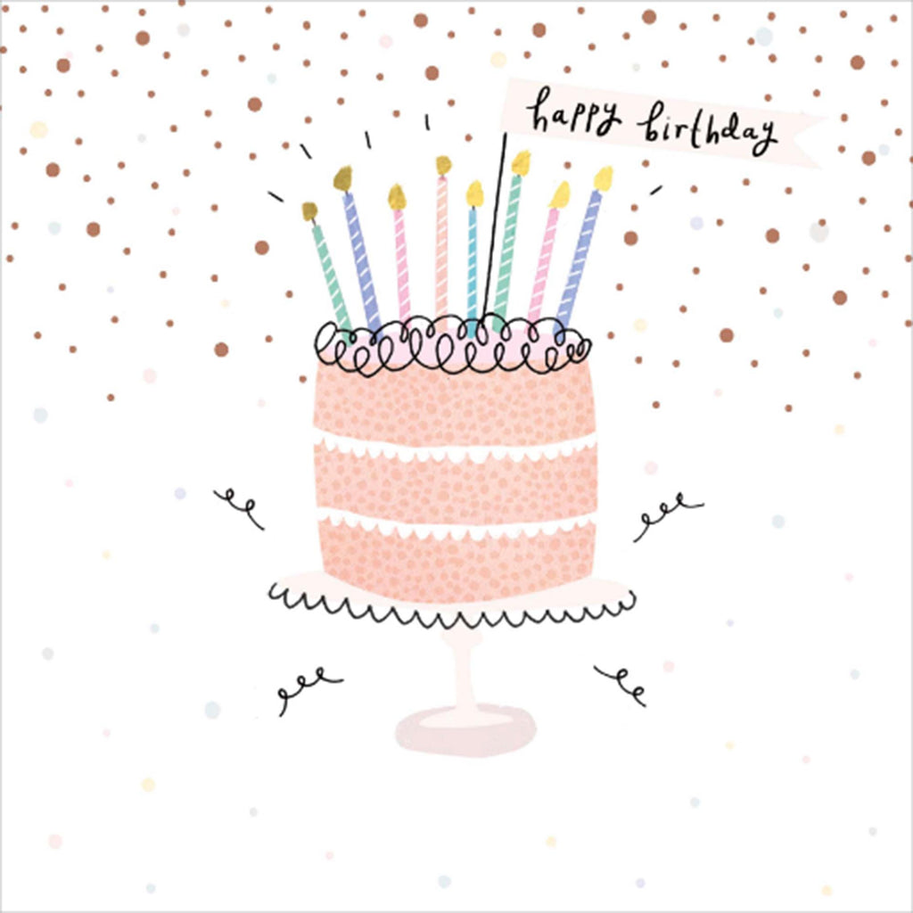 Sainsbury's Happy Birthday Sparkle Cake Design Greeting Card