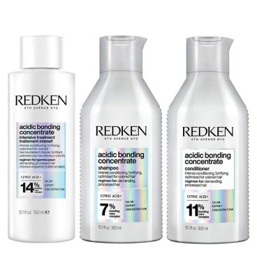 REDKEN Acidic Bonding Concentrate Intensive Pre-Treatment, Shampoo, Conditioner Bond Repair Bundle GOODS Boots   