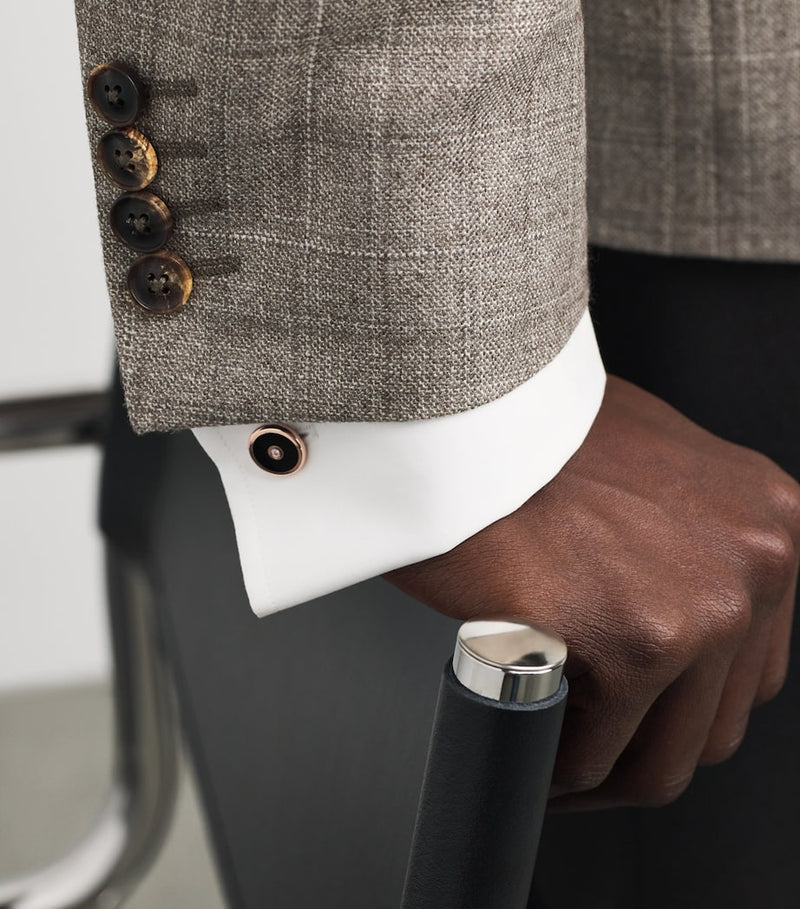 Deakin & Francis Manschettenknöpfe Roségold plattiert Diamant Onyx, UK Version