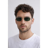 SVNX oval frame sunglasses gold and khaki - British product