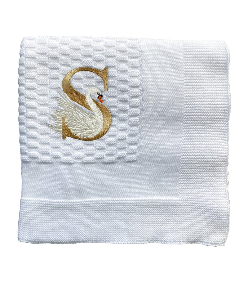 Paint My Dreams S monogram baby blanket 95cm x 95cm - British product