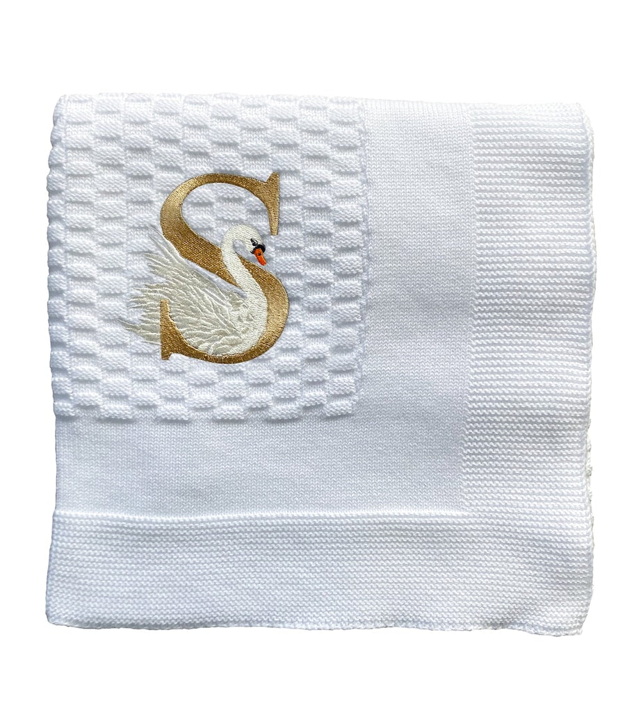 Paint My Dreams S monogram baby blanket 95cm x 95cm - British product