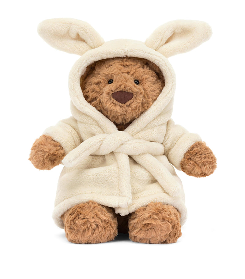 Jellycat Bartholomew Bear with Bathrobe soft toy 26cm, UK version