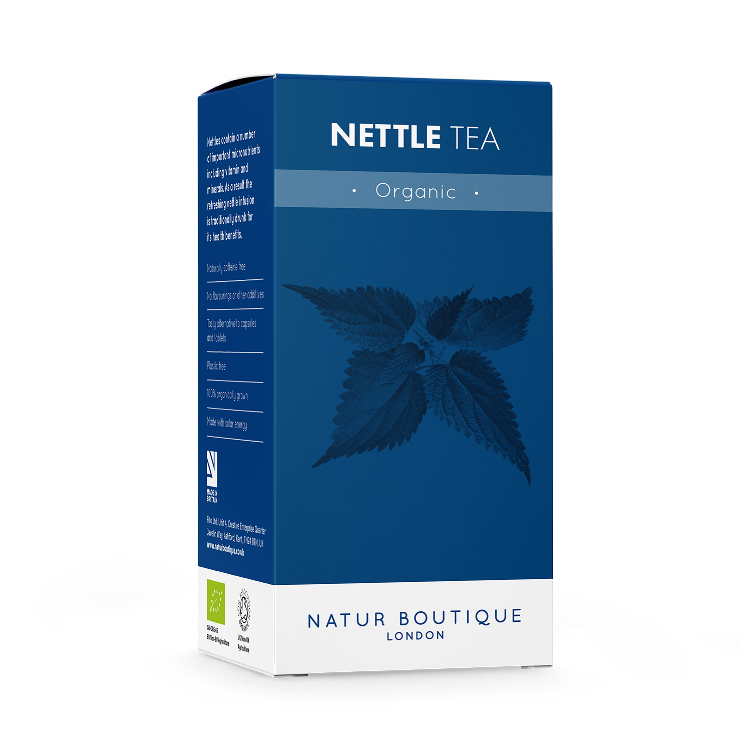 Natur Boutique organic nettle tea bags 20 count, UK version