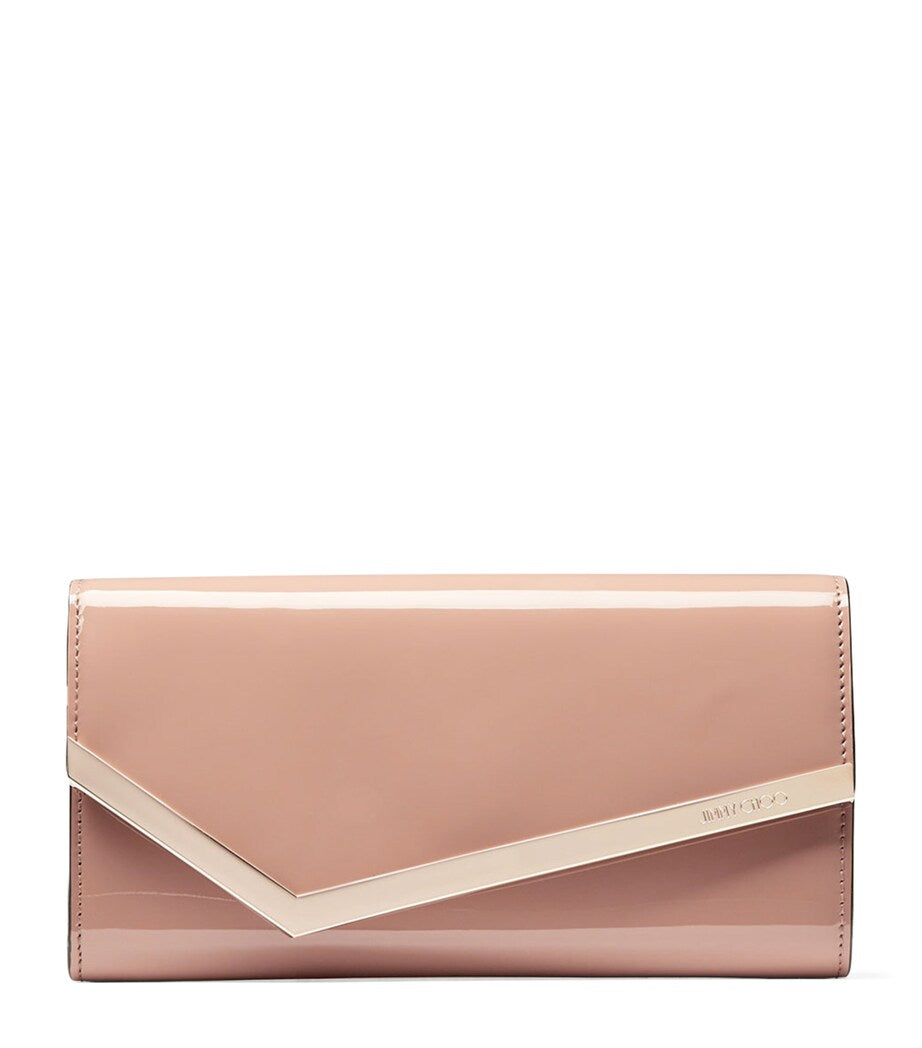 Jimmy Choo Emmie leather clutch bag, imported from the UK