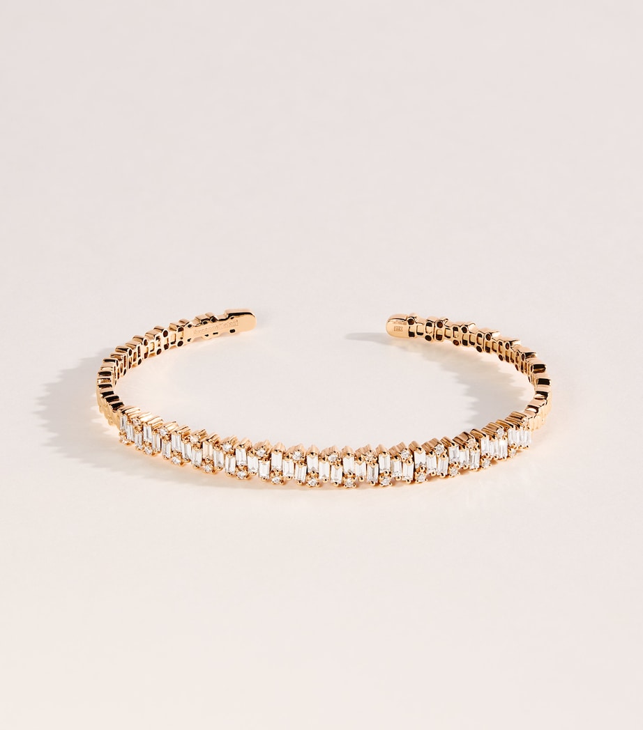 Suzanne Kalan rose gold diamond bangle (British brand)