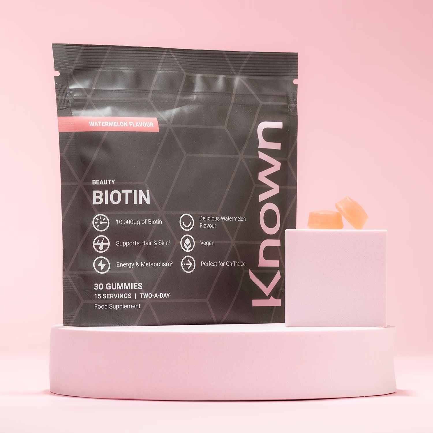Known Nutrition biotin gummies watermelon flavour 30 count - British product