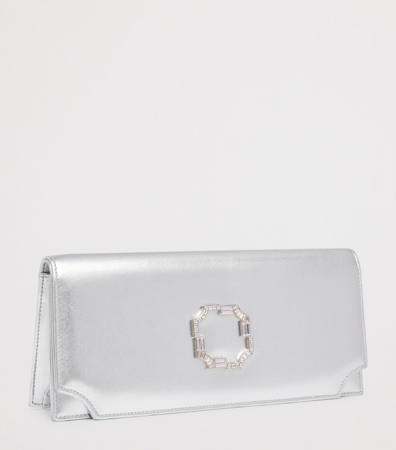 Malone Souliers Vivien metallic leather clutch bag - British product