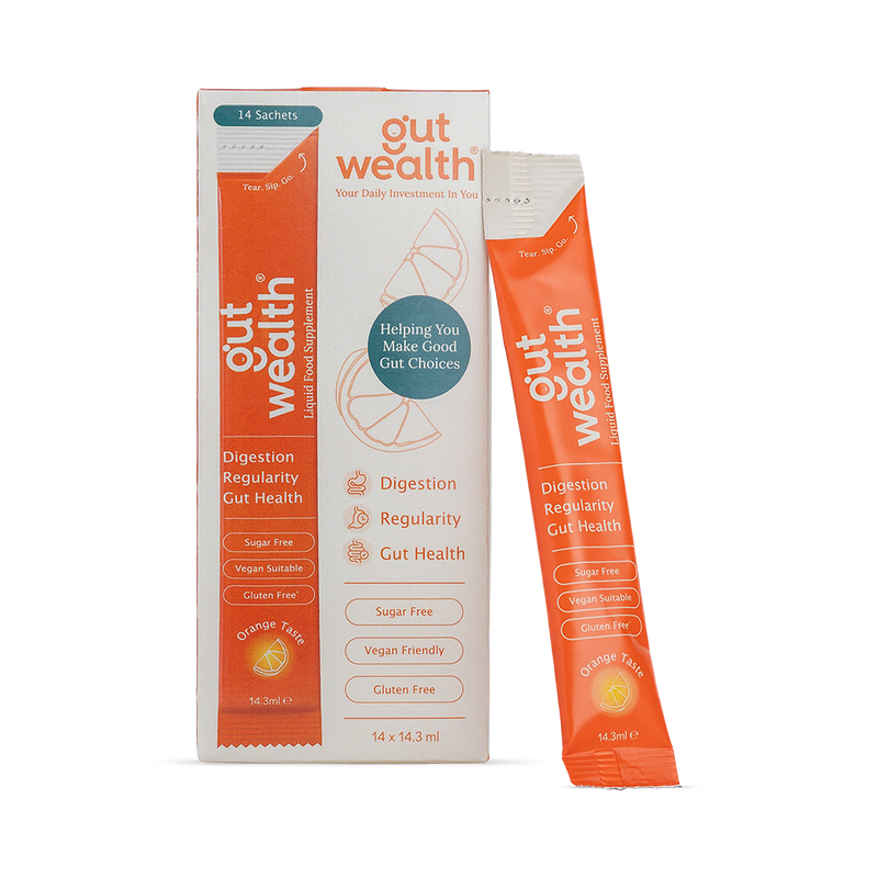 Gut Wealth liquid supplement sachets 14 count, UK version
