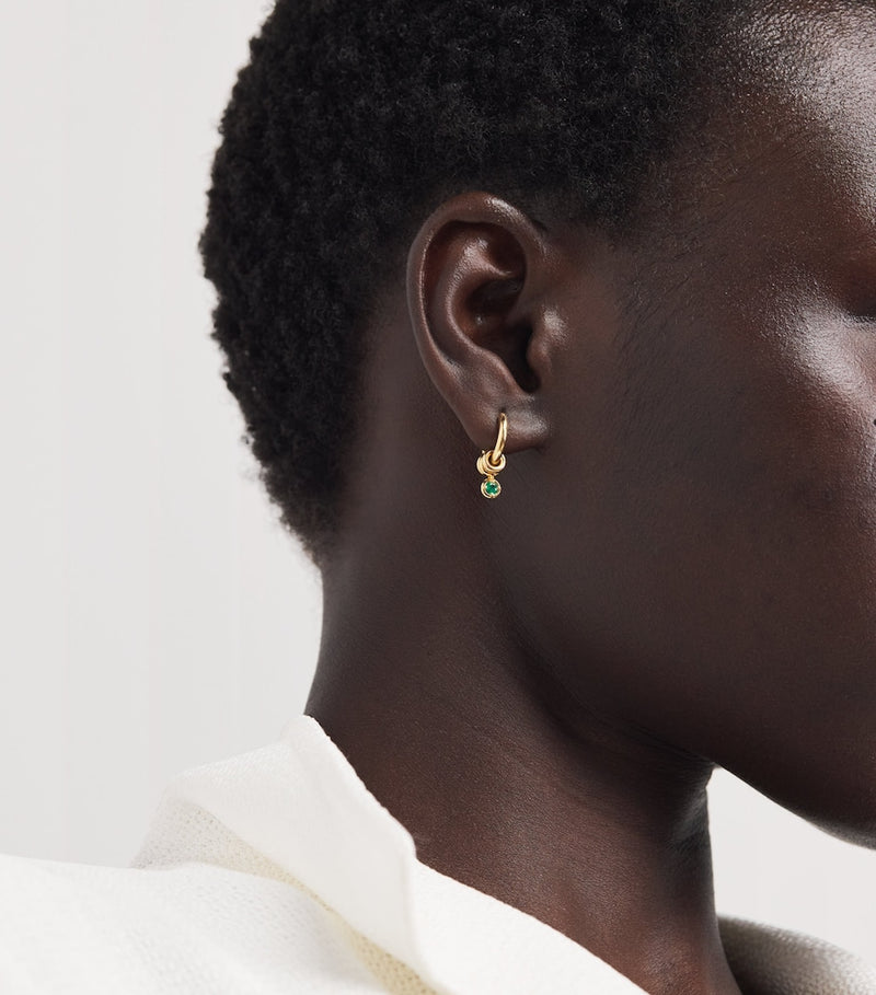 Spinelli Kilcollin yellow gold and emerald hoop earrings, UK version