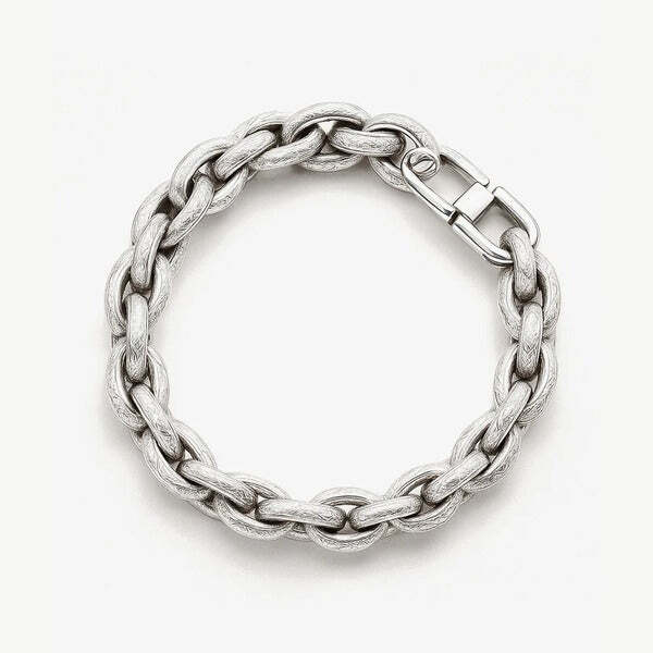 MUCHV men's silver chain bracelet 21cm - British product