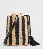 Valentino Garavani small raffia bucket bag (British brand)