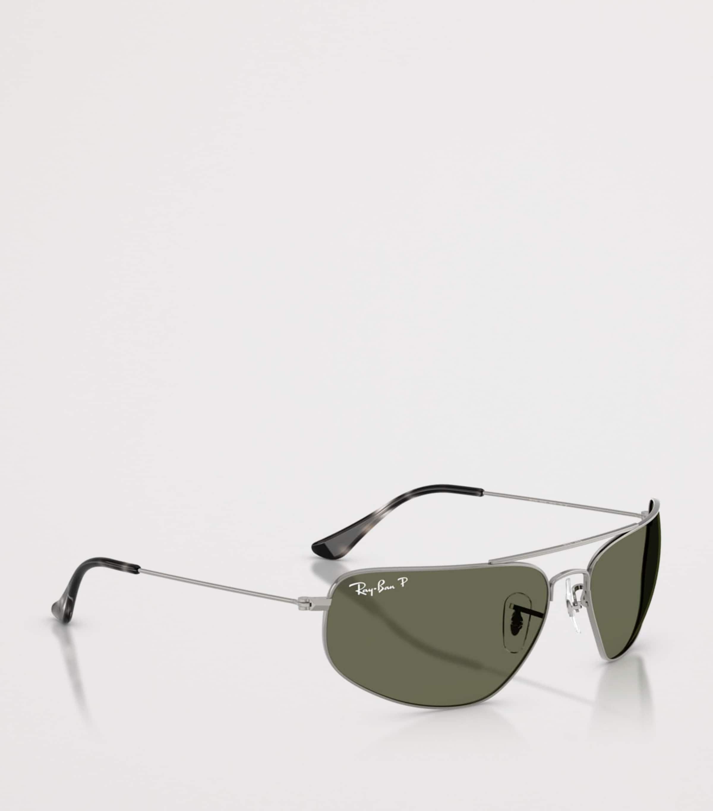 نظارات شمسية مستطيلة Ray-Ban بإطار معدني - منتج بريطاني