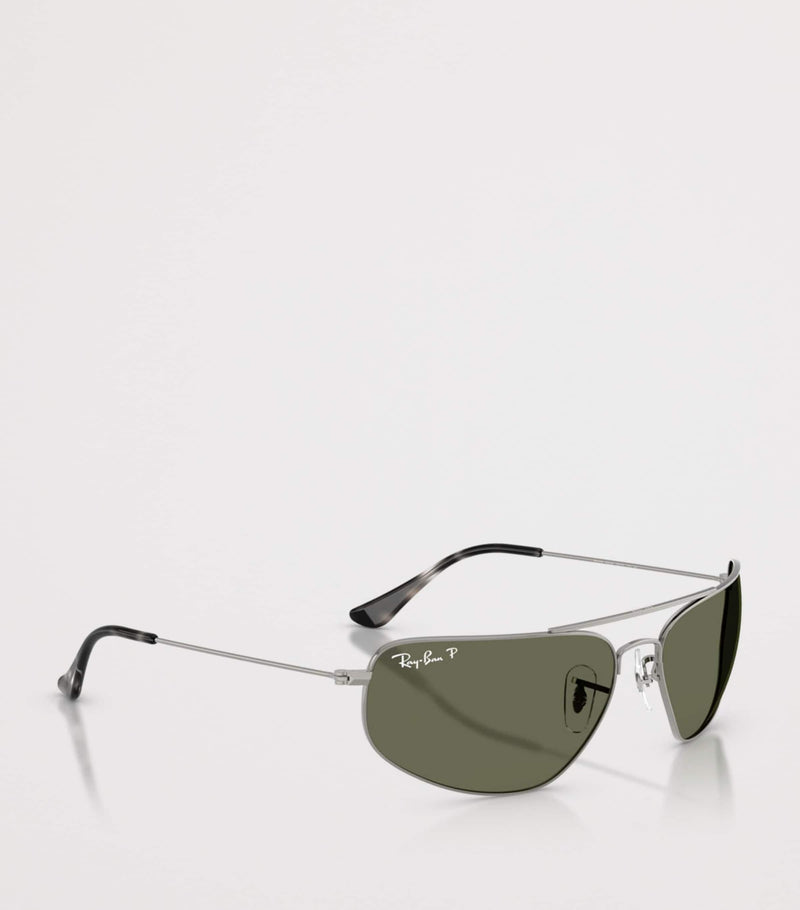 نظارات شمسية مستطيلة Ray-Ban بإطار معدني - منتج بريطاني