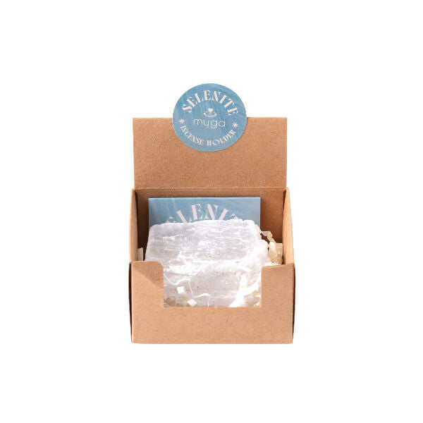Myga incense holder selenite (British brand)