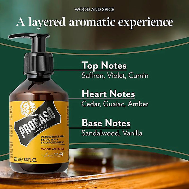 Proraso beard wash Wood & Spice 200ml - British product