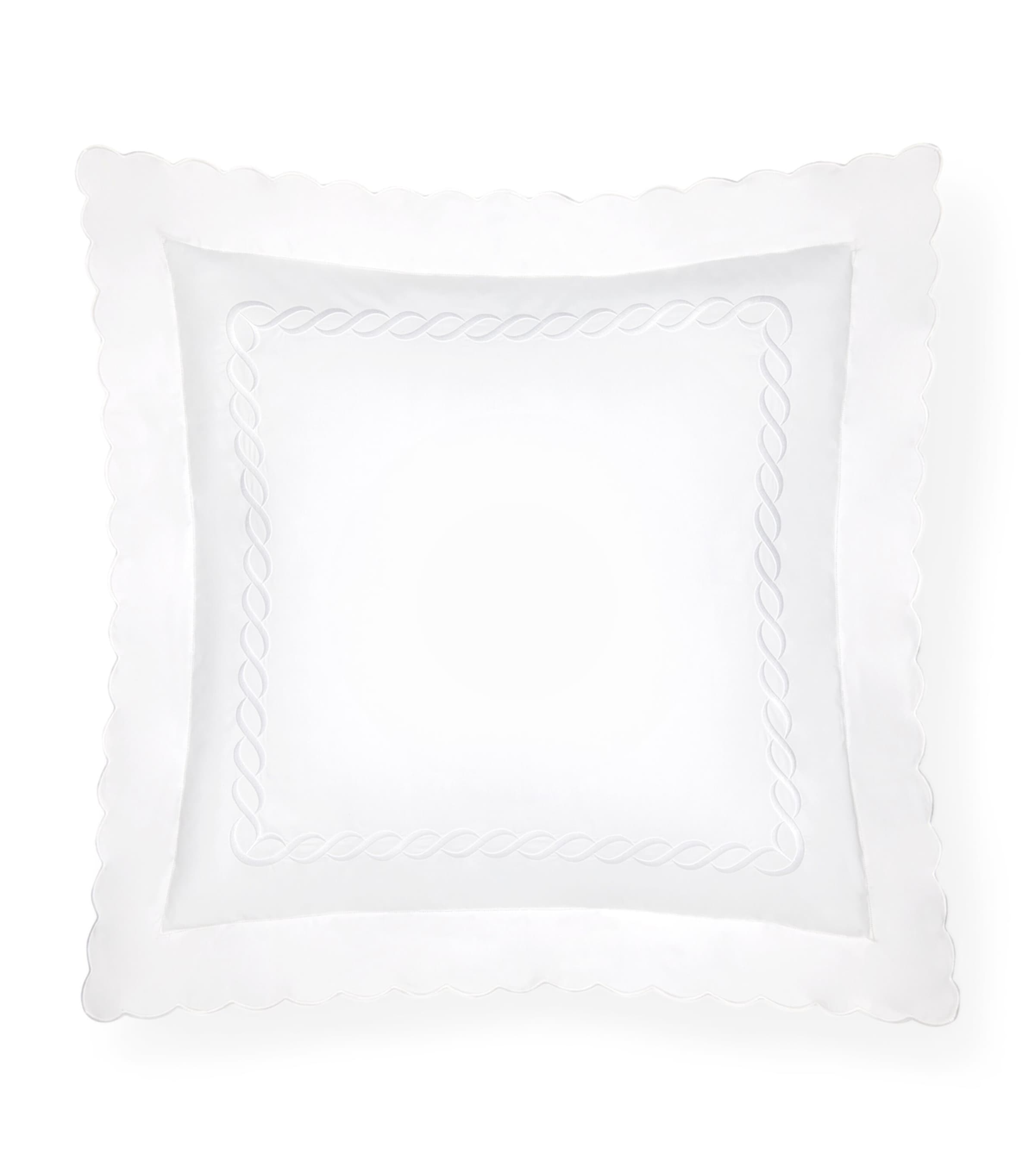 Pratesi square Oxford pillowcase Treccia design 65x65cm, imported from the UK