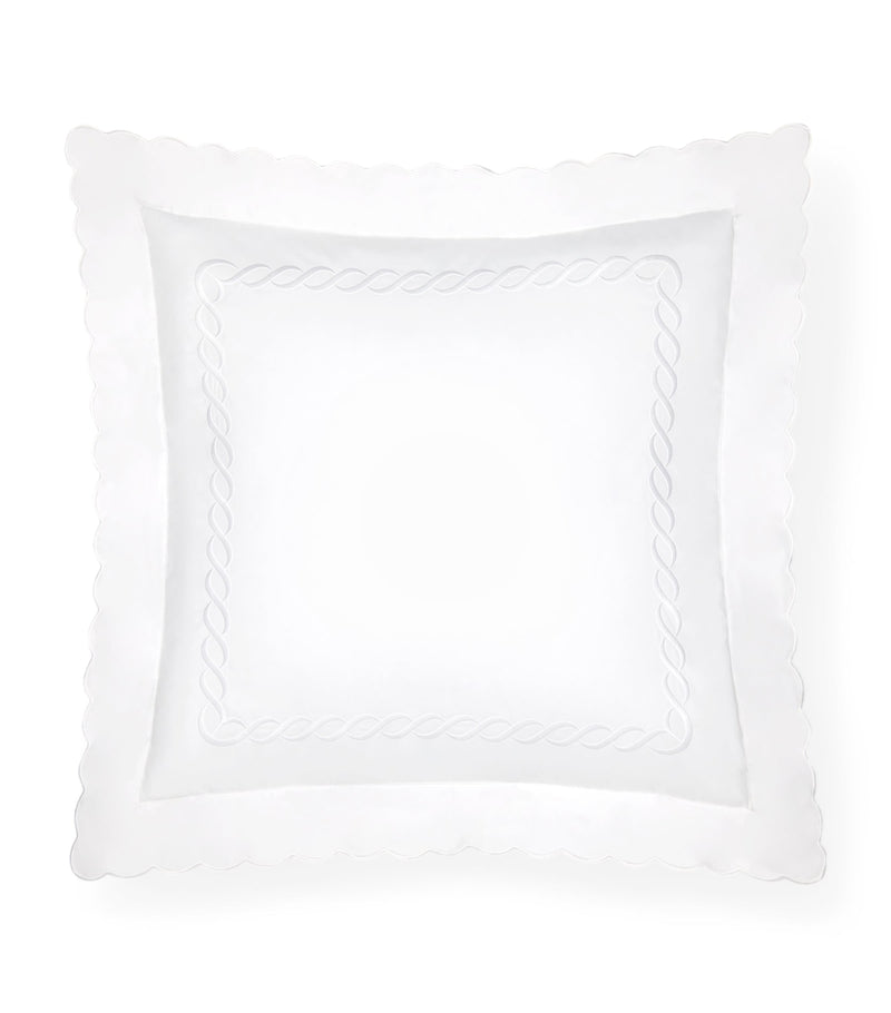 Pratesi square Oxford pillowcase Treccia design 65x65cm, imported from the UK