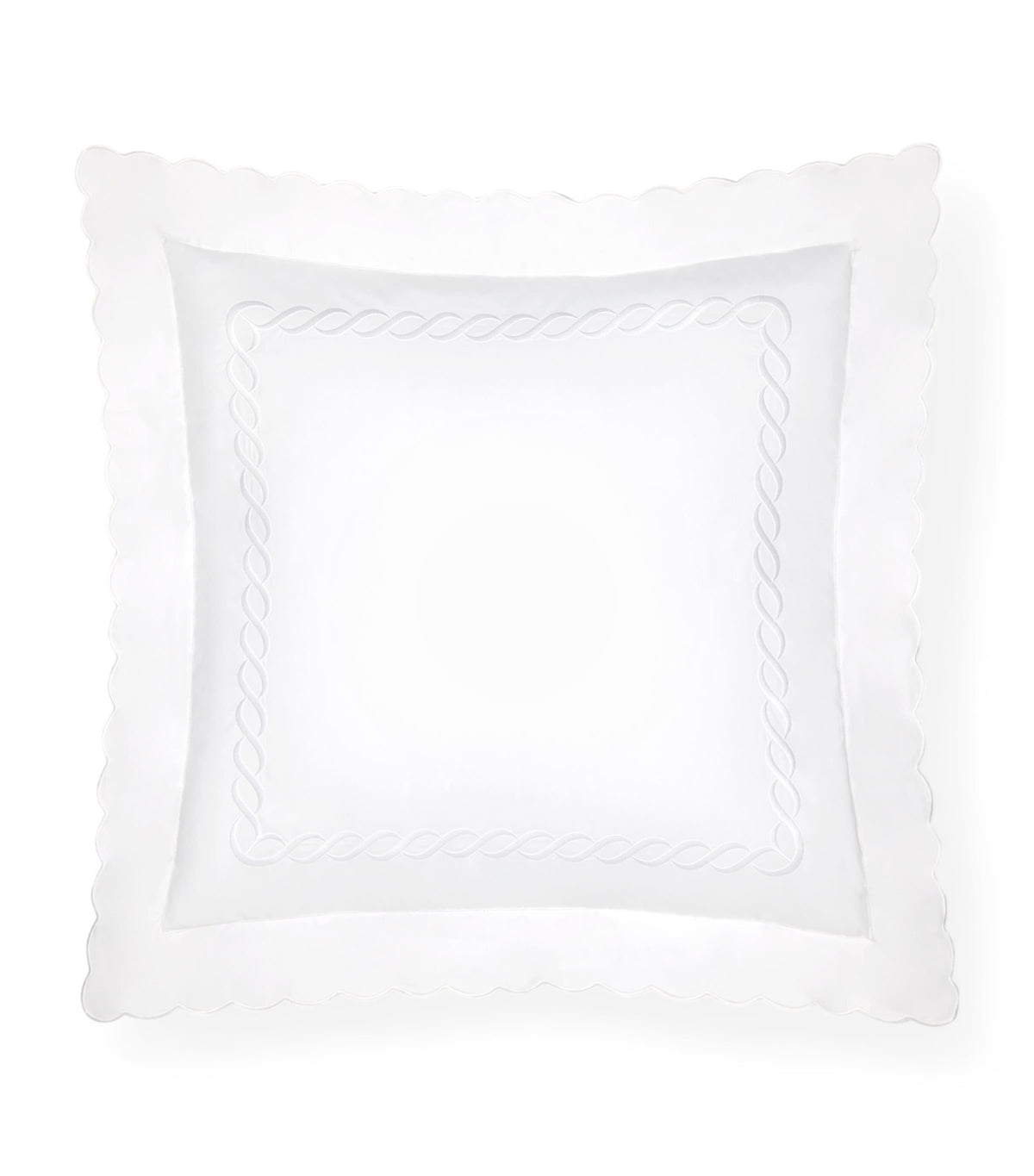 Pratesi square Oxford pillowcase Treccia design 65x65cm, imported from the UK