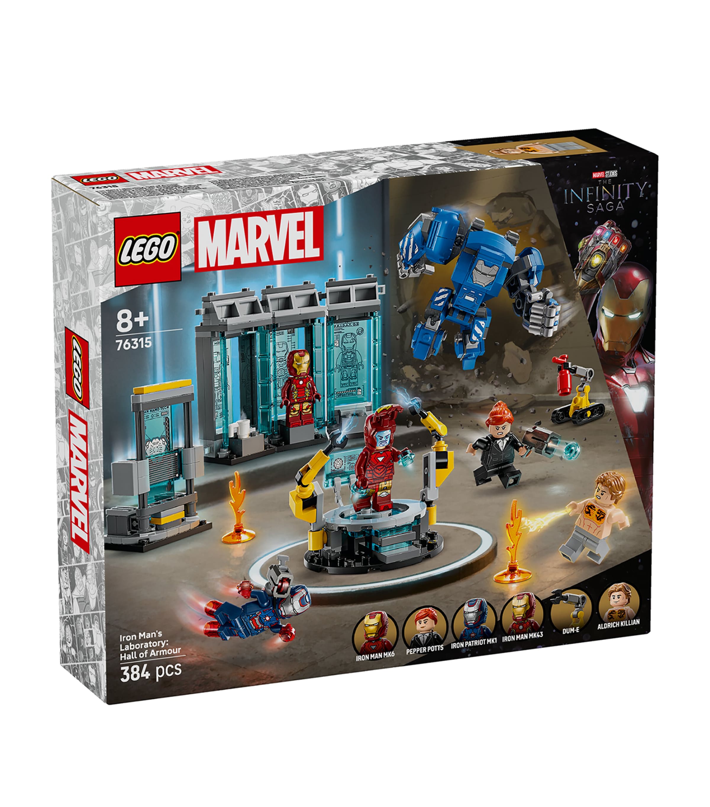 Lego Marvel Iron Man's Laboratory Hall of Armour Set 76315, UK version