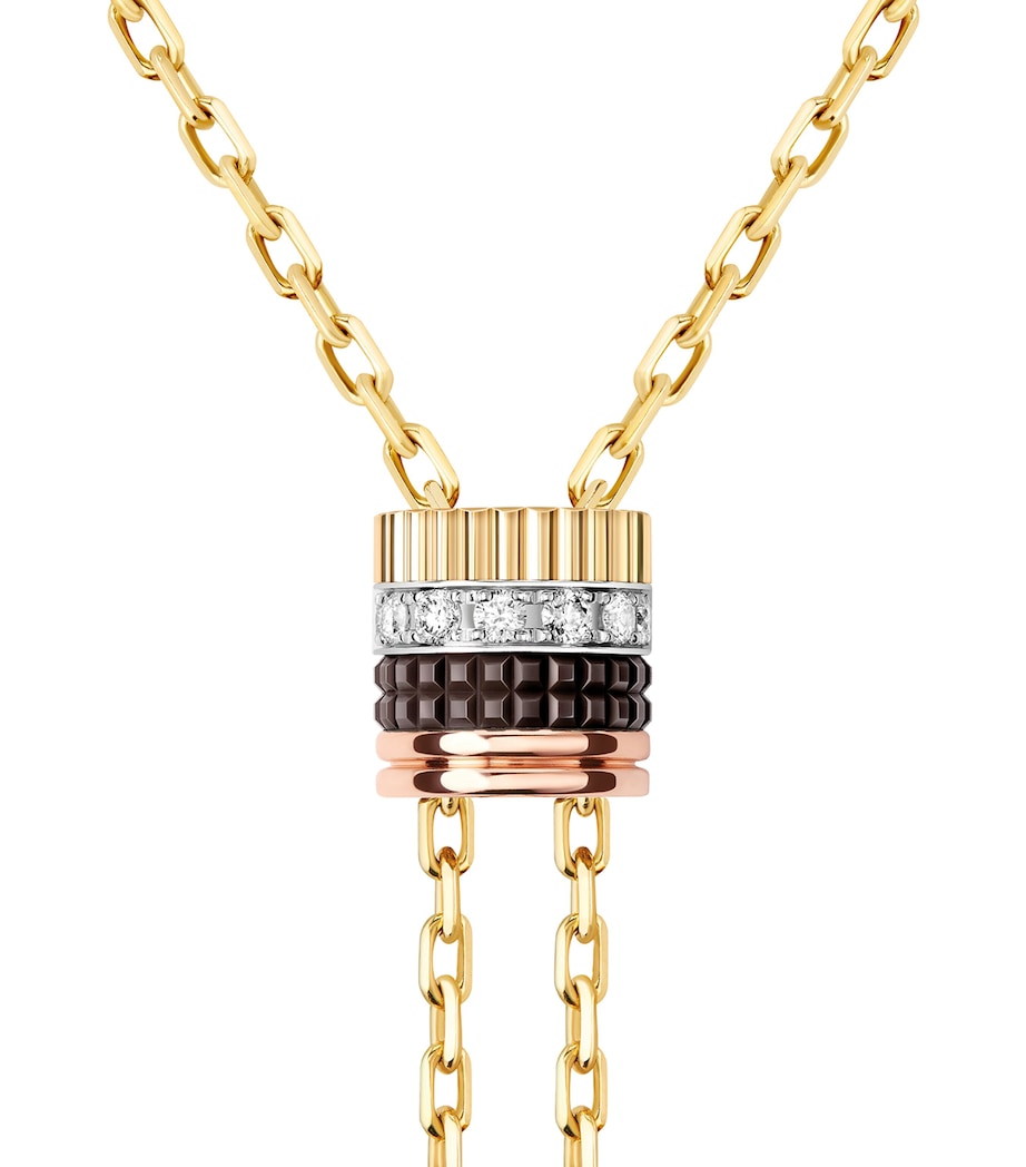 Boucheron Quatre Classique necklace mixed gold diamond - British product