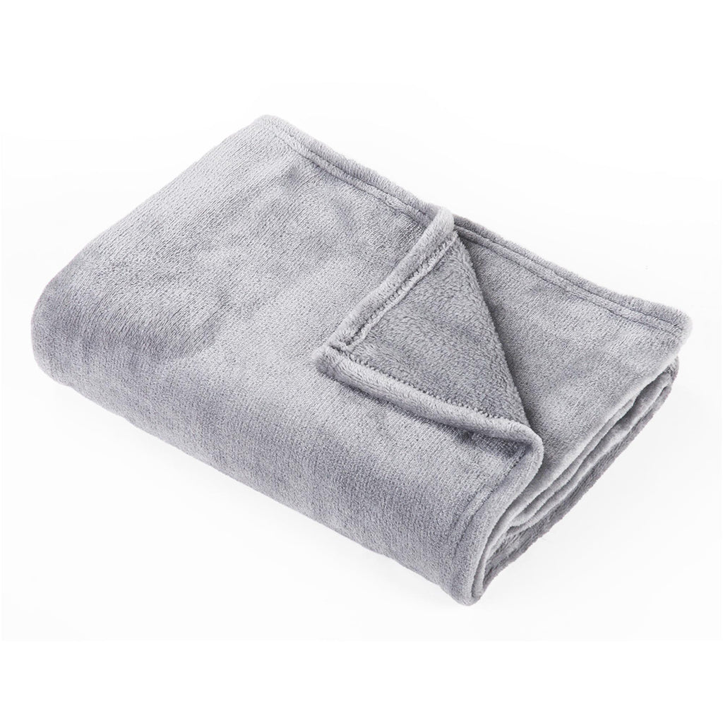 Sainsbury's Core Flint Fleece Throw Grey