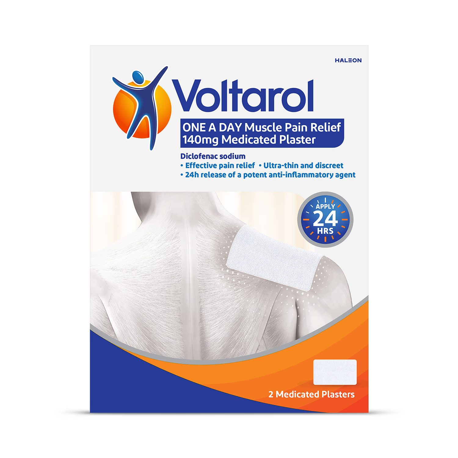 Voltarol medicated plaster 140mg 2 pack - British product
