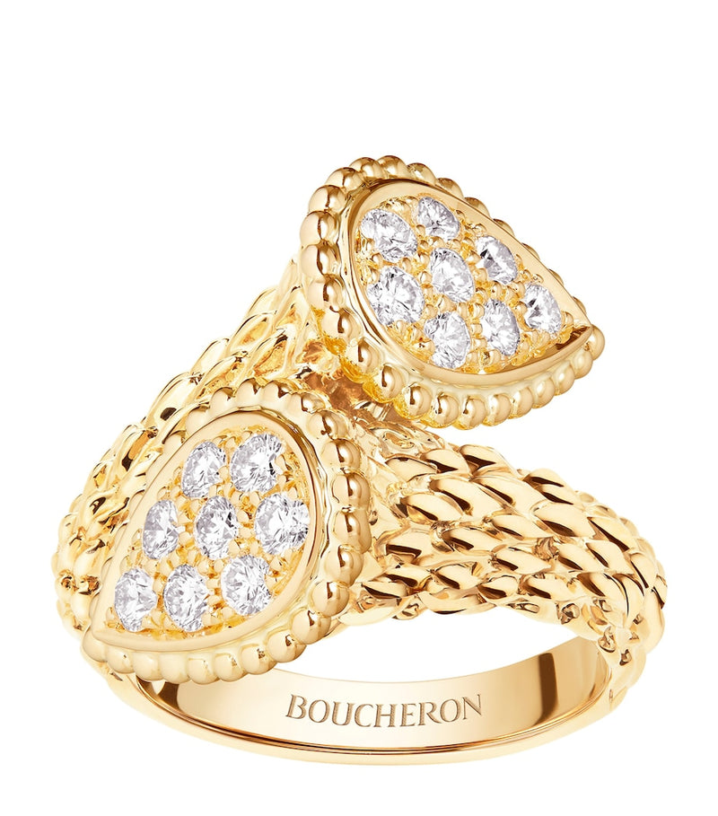 Boucheron Serpent Bohème yellow gold diamond ring (British brand)