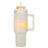 Superdrug taupe stainless steel drinking cup (British brand)