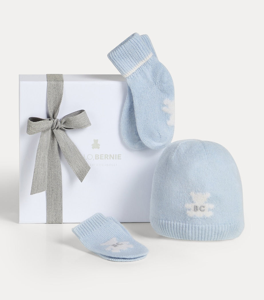 Brunello Cucinelli cashmere beanie mittens socks set 0-36 months - British product