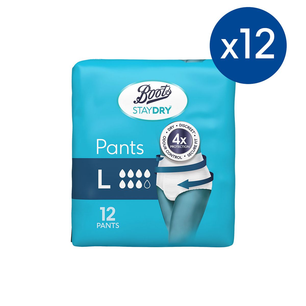 Boots Staydry Pants Large - 144 Pants (12 Pack Bundle) GOODS Boots   