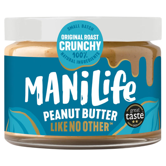 ManiLife Original Roast Crunchy Peanut Butter 275g Lunchbox snacking Sainsburys   