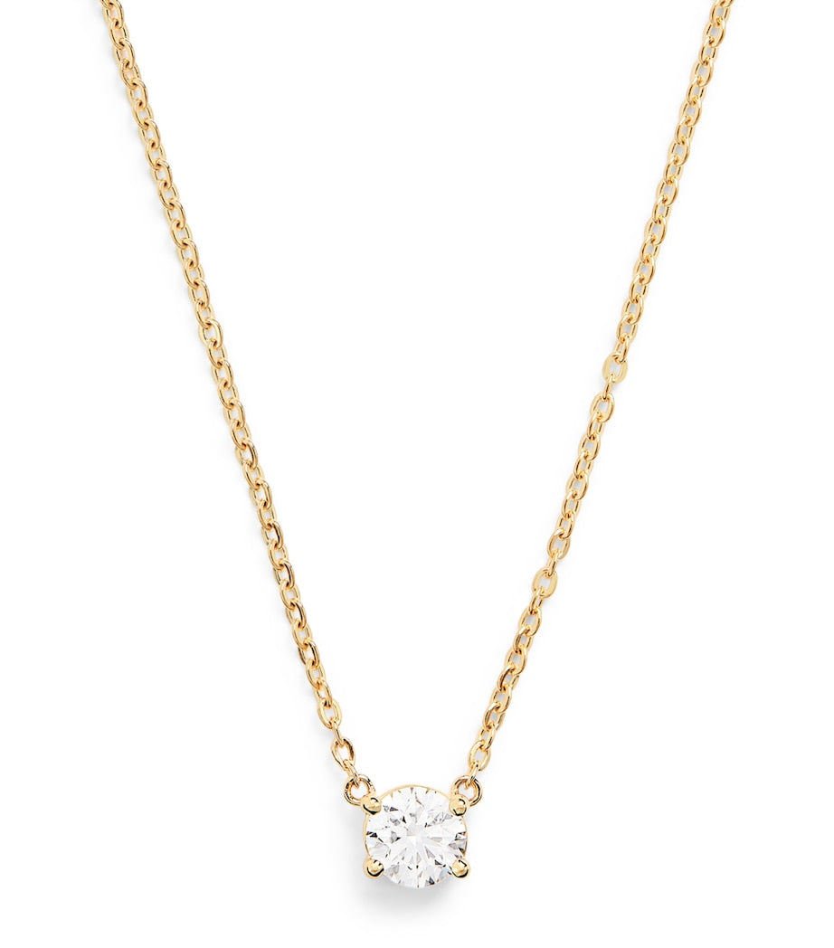 Harrods yellow gold diamond pendant necklace 0.50ct, imported from the UK