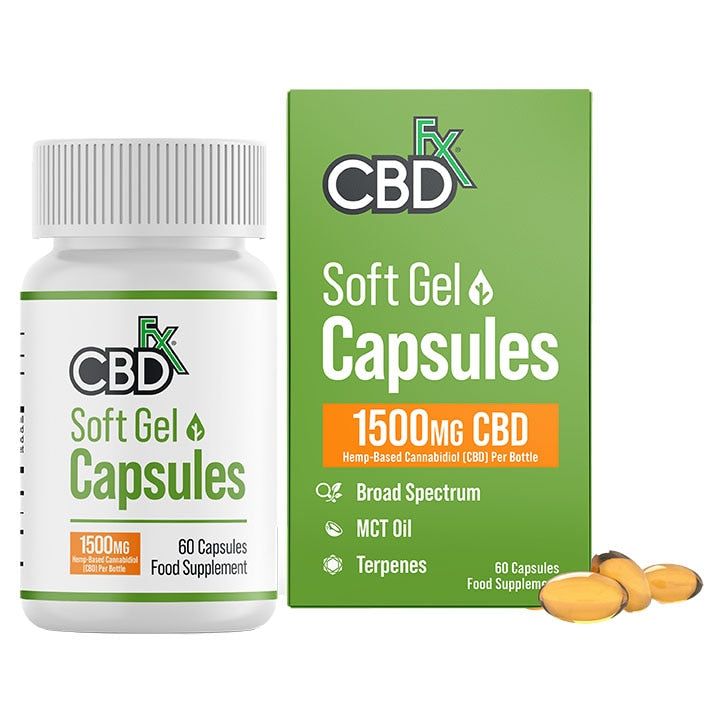 CBDfx 1500mg CBD Soft Gel Capsules 60 Capsules 1500 mg