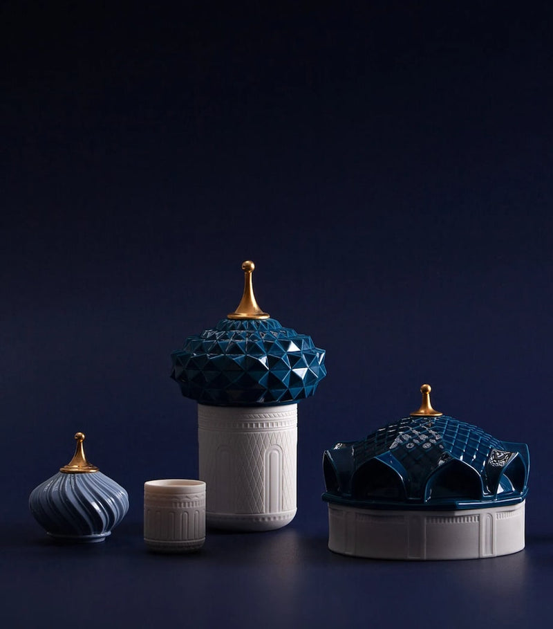 Lladró Turquoise Spire scented candle 200g, UK version