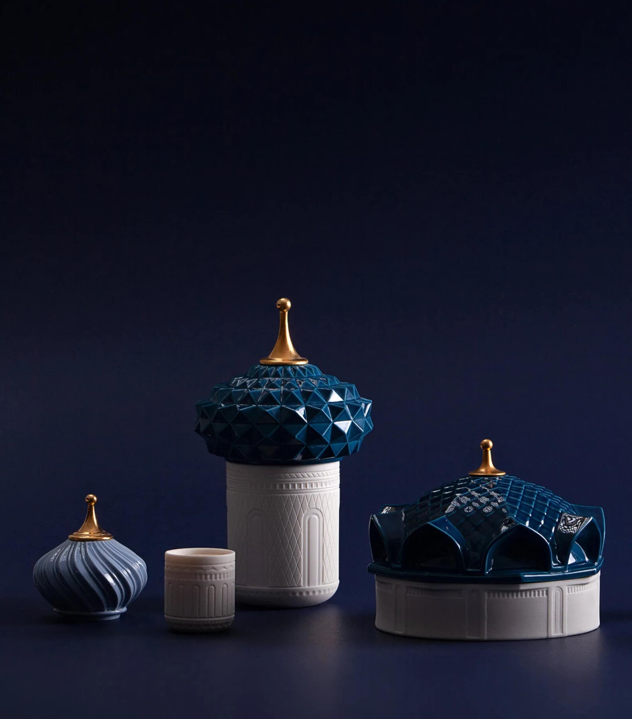 Lladró Turquoise Spire scented candle 200g, UK version