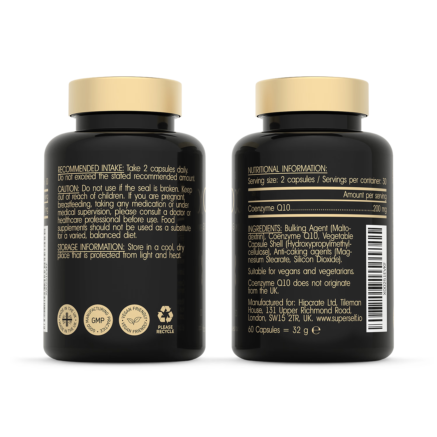 SuperSelf CoQ10 coenzyme Q10 200mg 60 capsules - British product