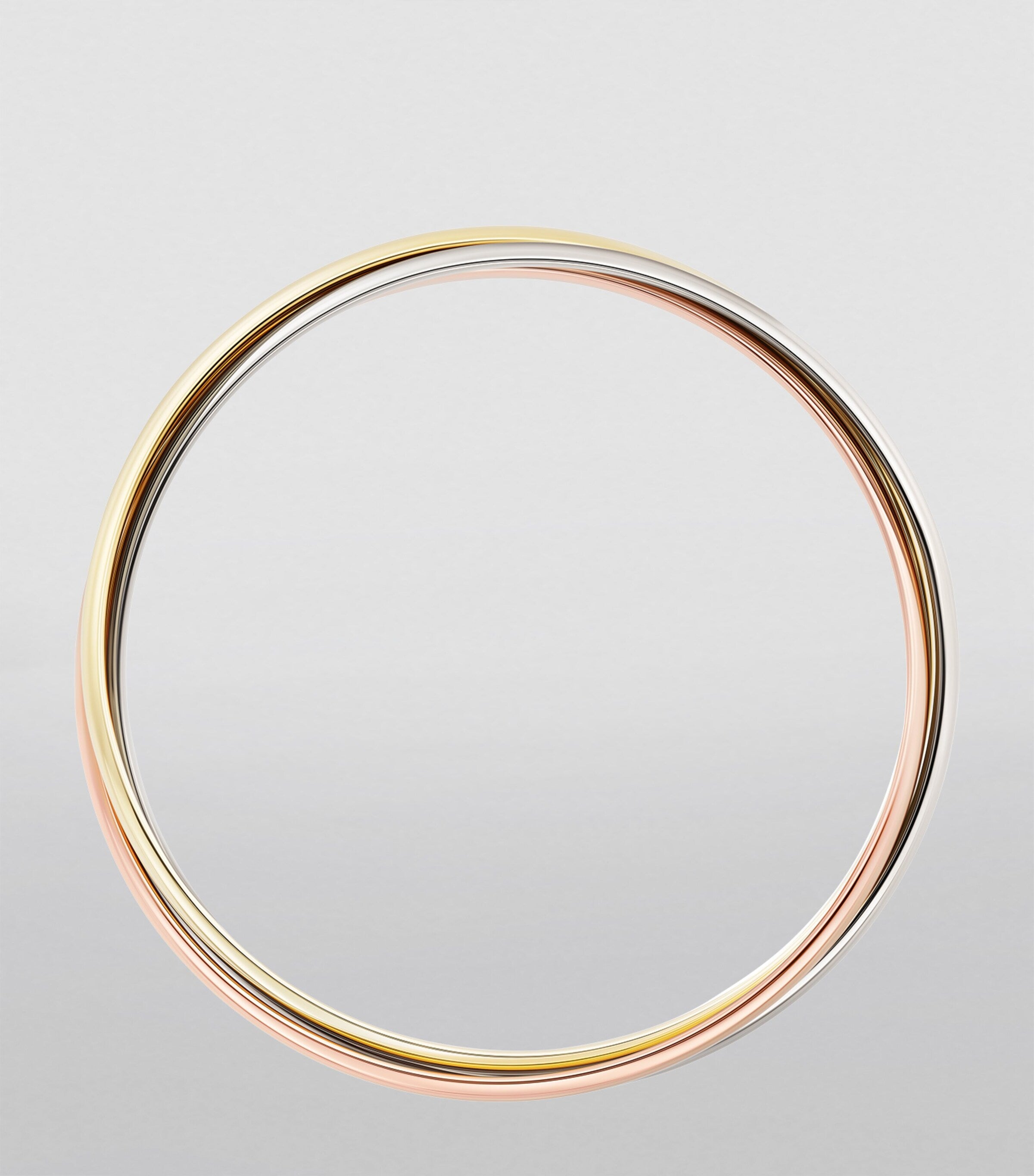 Cartier large Trinity bracelet white rose yellow gold 4.4mm (British brand)