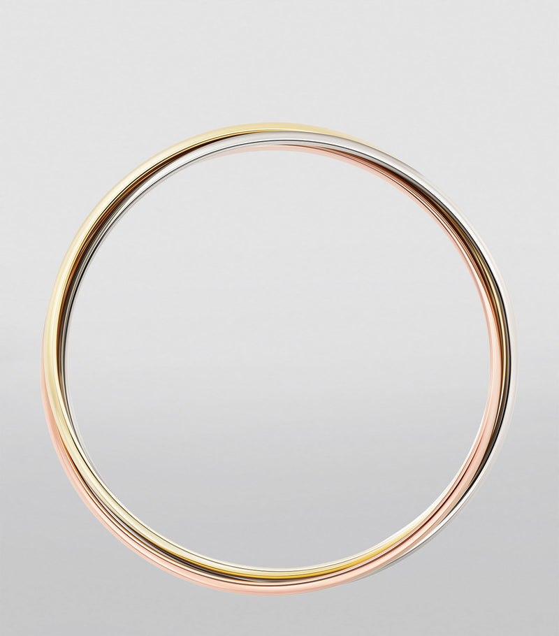 Cartier large Trinity bracelet white rose yellow gold 4.4mm (British brand)