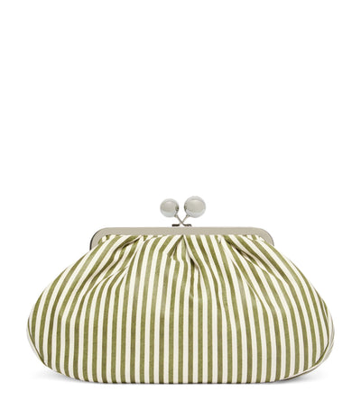 Harrods Weekend Max Mara Medium Leather Striped Pasticcino Clutch Bag- Buy online at McGrocer