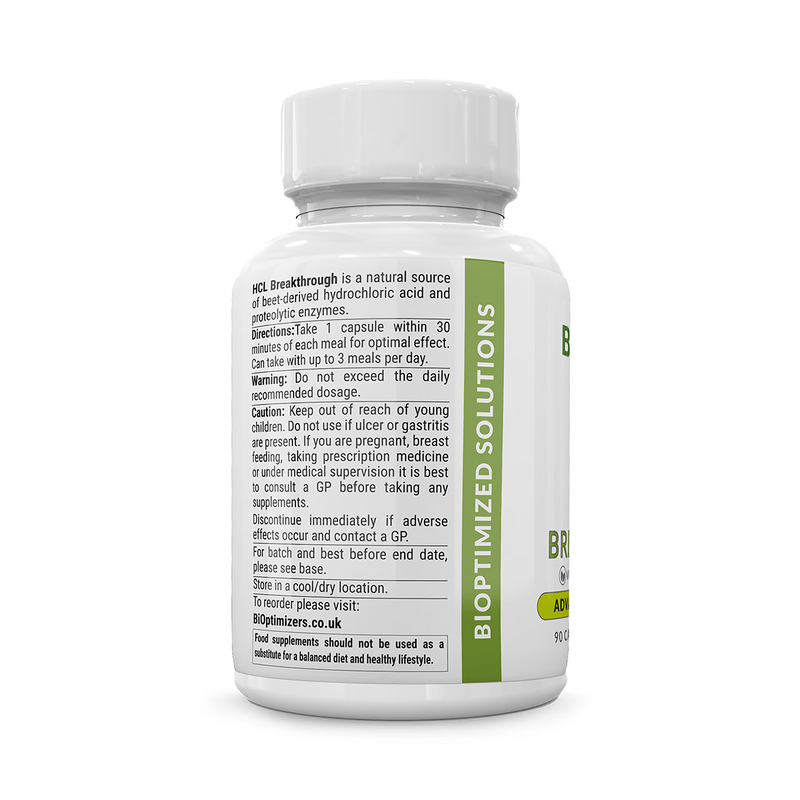 Vipetech HCL Breakthrough 90 capsules betaine HCL supplement - British product