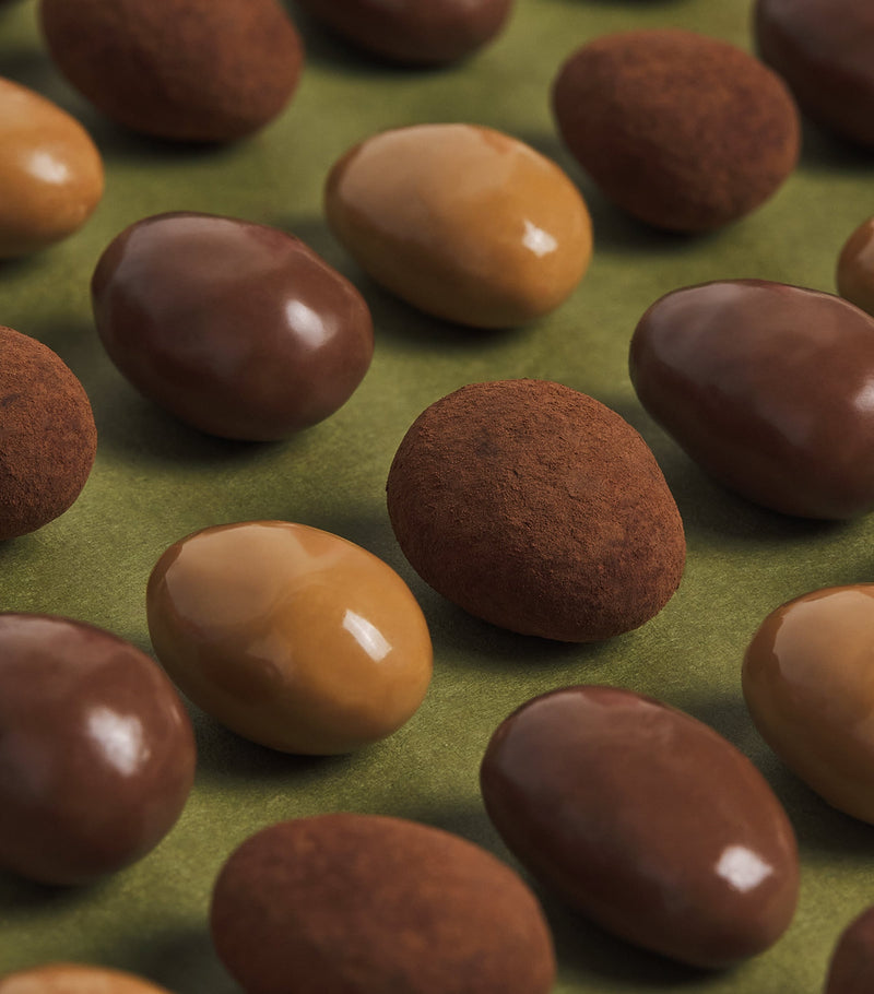Harrods Chocolate Almonds Collection with salted caramel, praline, and cocoa-dusted varieties 310g, UK version